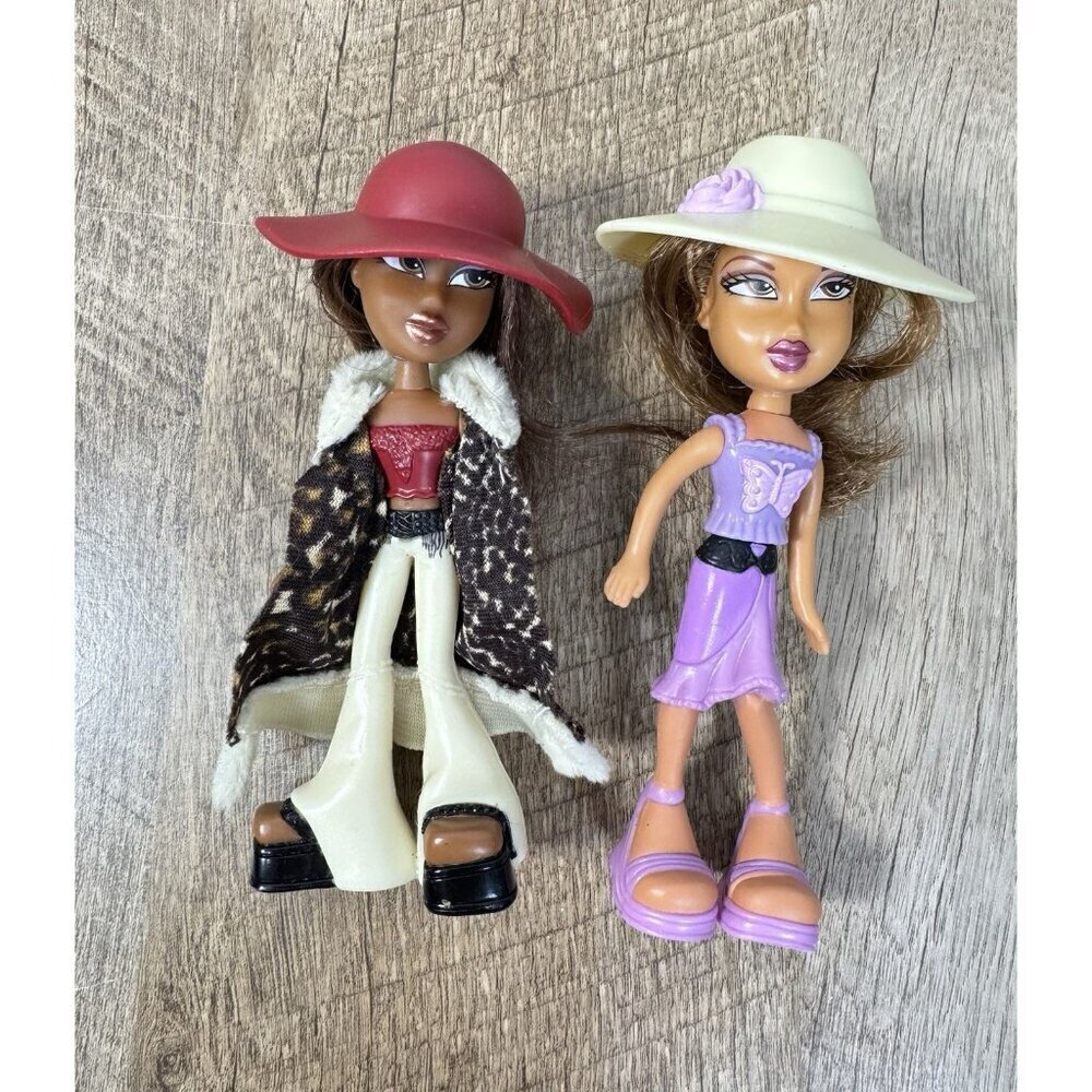 McDonalds Bratz Mini Dolls Yasmin & Sasha Lot 5 inch Happy Meal Toy 2003 Vtg